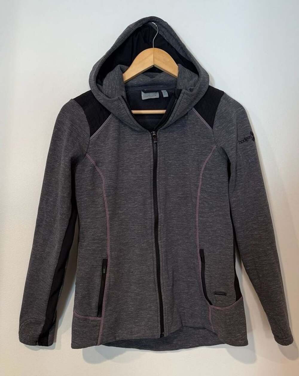 Athleta Stronger Full Zip Hoodie Size M Gray Hodges Mace